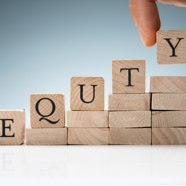 equity written out with blocks