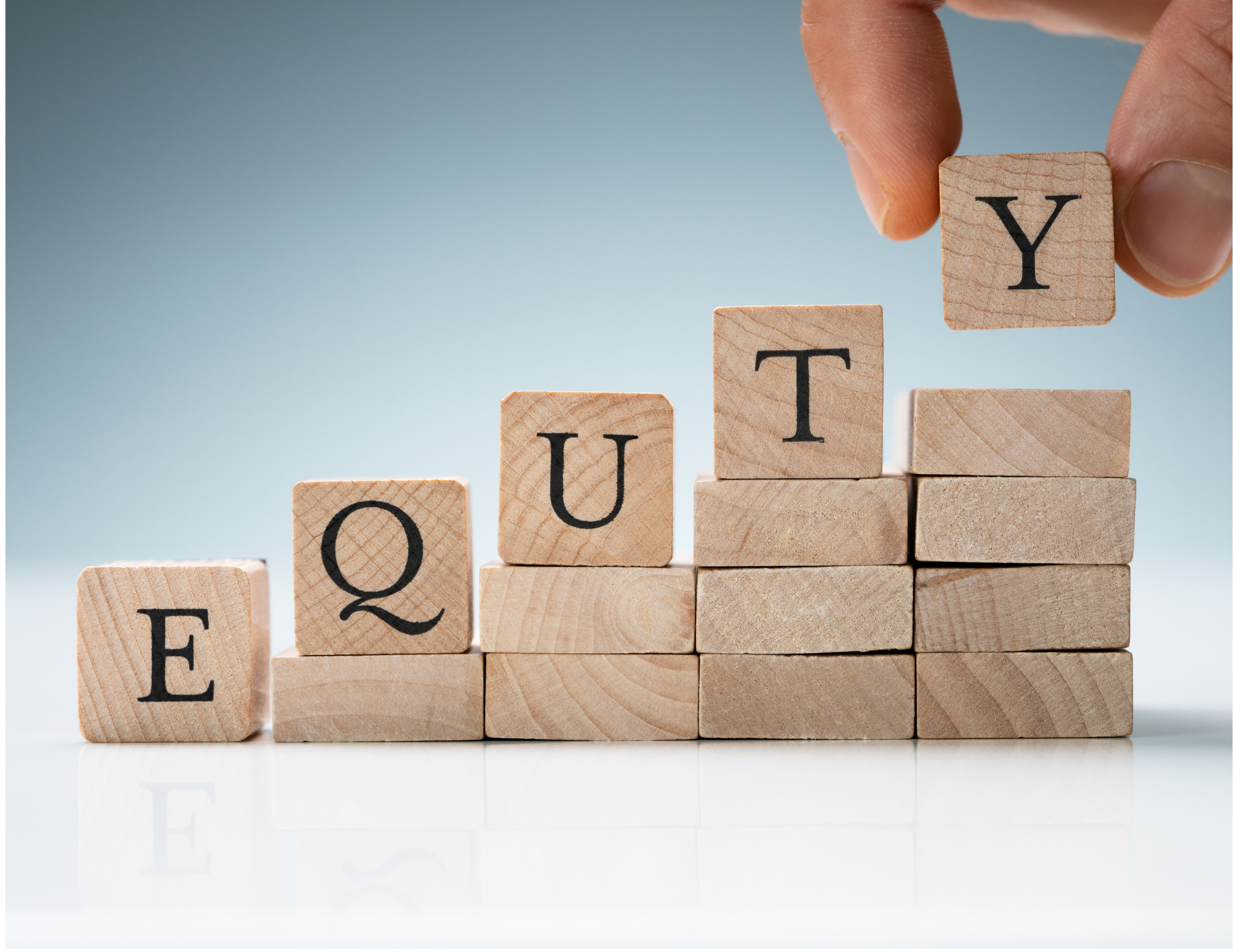 equity written out with blocks